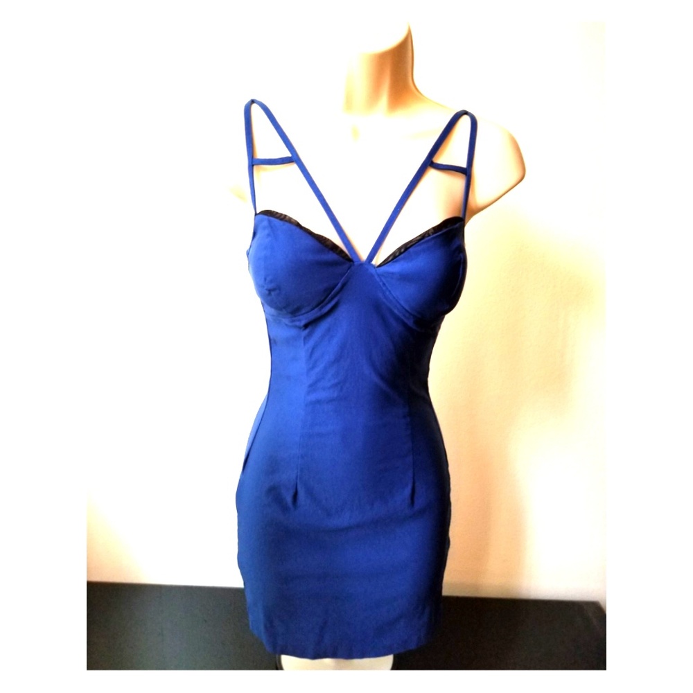 Blue w black top lacing